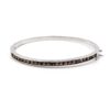 Smoky quartz silver bangle bracelet