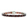 925 sterling silver bracelet with baguette-cut garnet gemstones