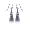 925 sterling silver filigree cone drop earrings with white pearls