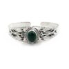 925 sterling silver engraved cuff bracelet with oval malachite gemstone