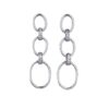 925 sterling silver oval link cubic zirconia earrings