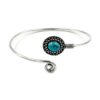 Silver cuff bracelet with oval turquoise