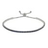 Adjustable 925 sterling silver bracelet with blue cubic zirconia stones