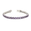 925 sterling silver tennis bracelet with round-cut amethyst gemstones