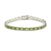925 sterling silver tennis bracelet with oval-cut peridot gemstones