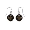 925 sterling silver cushion-cut smoky quartz dangle earrings