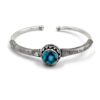 Sterling silver cuff with round turquoise