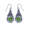 925 sterling silver peridot dangle earrings