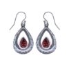 925 sterling silver teardrop dangle earrings with pear-shaped garnet gemstones