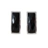 925 sterling silver rectangular stud earrings with faceted black onyx gemstone