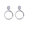 925 sterling silver mother of pearl circle dangle earrings