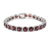 925 sterling silver tennis bracelet with garnet gemstones