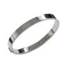 Plain 925 sterling silver polished bangle bracelet with hinged clasp