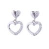 925 sterling silver heart drop earrings with cubic zirconia