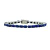 925 sterling silver tennis bracelet with oval cabochon lapis lazuli gemstones
