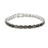 925 sterling silver tennis bracelet with oval-cut smoky quartz gemstones