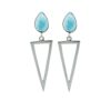 925 sterling silver geometric larimar drop earrings