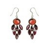 925 sterling silver dangle earrings with carnelian and garnet gemstones