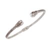 Sterling silver twisted cuff with pearl ends