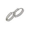 925 sterling silver hoop earrings with channel-set cubic zirconia stones