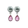 925 sterling silver pink tourmaline drop earrings