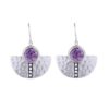 925 sterling silver amethyst half-moon drop earrings