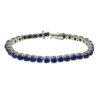 925 sterling silver tennis bracelet with round cabochon lapis lazuli gemstones