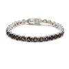 925 sterling silver tennis bracelet with round-cut smoky quartz gemstones