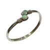 925 sterling silver cuff bracelet with double oval opal gemstones