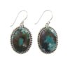 925 sterling silver oval dangle earrings with turquoise gemstones