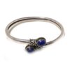 Sterling silver cuff bracelet with lapis lazuli gemstones