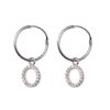 925 sterling silver hoop earrings with cubic zirconia circle charm