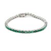925 sterling silver tennis bracelet with oval-cut emerald gemstones