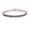 925 sterling silver tennis bracelet with oval-cut amethyst gemstones