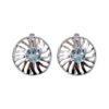 925 sterling silver sunburst stud earrings with blue topaz