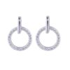 925 sterling silver circle drop earrings with cubic zirconia accents