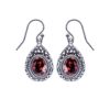 925 sterling silver filigree garnet drop earrings