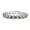 925 sterling silver bracelet with cushion-cut green amethyst gemstones