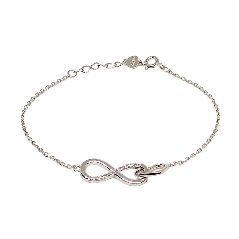 Sterling silver infinity chain bracelet