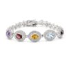 Sterling silver bracelet with Blue Topaz, Smoky Topaz, Amethyst, Citrine, and Garnet