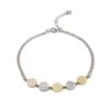 Tri‑tone cubic zirconia pavé disc bracelet