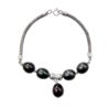 Black Pearl bracelet with central dangling pearl accent