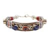 Handmade Tibetan silver bracelet with lapis lazuli and coral inlay