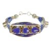 Handmade Tibetan silver bracelet with lapis lazuli inlay