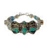 Silver bracelet with turquoise inlay