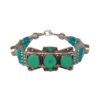 Handmade silver bracelet with green turquoise stones