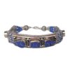 Silver bracelet with blue lapis inlay