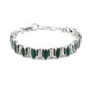 Handmade Marquise-Cut Green Onyx Sterling Silver Bracelet