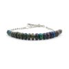 Black Ethiopian Opal Beaded Sterling Silver Adjustable Bracelet