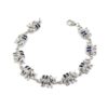 Handmade Blue Sapphire & White Topaz Elephant Design Sterling Silver Bracelet